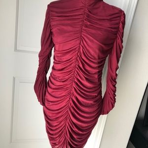 Fashionnova wine ruched dress
